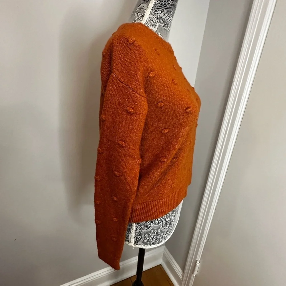 Love by Design XS Orange Embossed 3D Polka Dot Sweater. Soft, Comfortable. Warm.